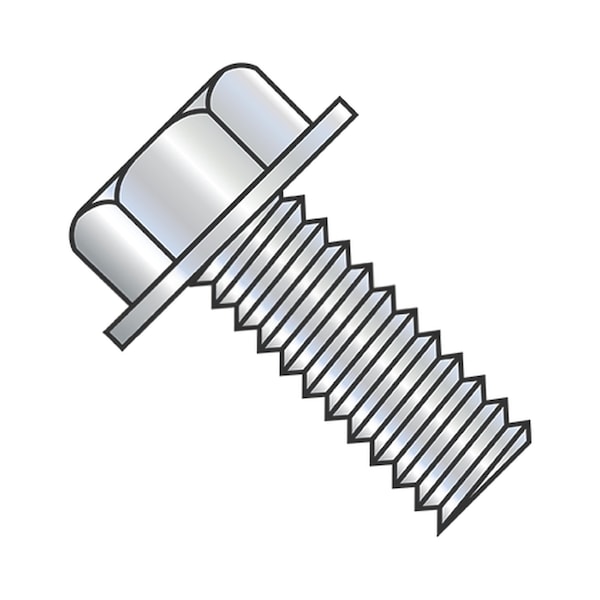 Usa Industrials #8-32 x 5/8 in External Hex Flange Hex Machine Screw, Zinc Plated Steel BULK-SCRW-5577 - main
